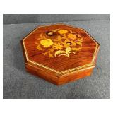 Wood Inlay Floral Box