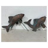 2 - Metal Fish Lawn Ornaments