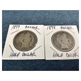 1898 & 1899 Barber Half Dollars