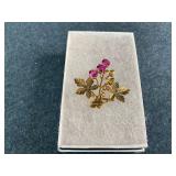 18K Gold Pink Sapphire Floral Pendant