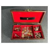 Lot of Coins, Tokens and Accessories in Box