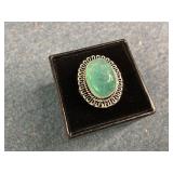 New Sterling Silver Green Amazonite Ring