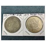 1879 & 1890-O Morgan Silver Dollars