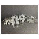 Clear Crystal Glasses and Cake Stand
