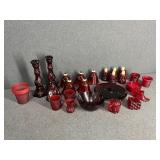 26 - Ruby Red Glass Decorations