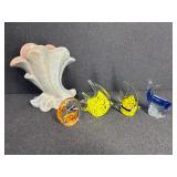 Ceramic Vase & Glass Figurines