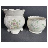 2 - Belleek China Planters