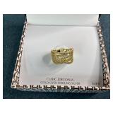 New Gold Over Sterling Crossover Ring