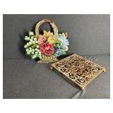 Floral Boquet Hanging Decoration and Plant Trolly