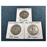 1928-S, 1936 & 1941-D Walking Liberty Half Dollars