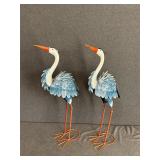 2 - Metal Heron Lawn Ornaments