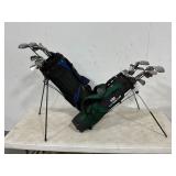 2 - Golf Bags with Clubs