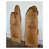 2 - Large Live Edge Oak Slabs