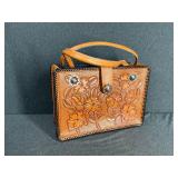 Tooled Floral Leather Bag