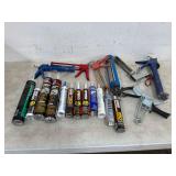 Lot of Sealants, Caulks, and Dispensers
