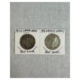 1917-S & 1918 Walking Liberty Half Dollars