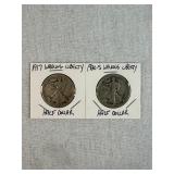 1917 & 1920-S Walking Liberty Half Dollars
