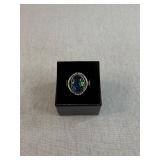 New Sterling Silver Black Opal Ring