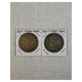 1881-S & 1900-O Morgan Silver Dollars