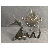 Figural Cast Iron Mantel Clock