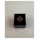 New Sterling Silver Honey Amber Ring