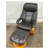 Leather Recliner with Ottoman