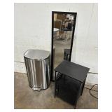 Mirror, Garbage & Side Table