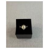 New Sterling Silver Pearl Ring