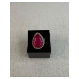 New Sterling Silver Pink/Ruby Chalcedony Ring