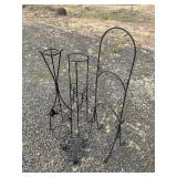 Lot of Metal Plant Stands