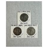 1936-D, 1942 & 1944 Walking Liberty Half Dollars