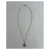 18ï¿½ Sterling Silver Peace Sign Necklace