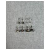 4 - Pairs of Sterling Silver CZ Stud Earrings