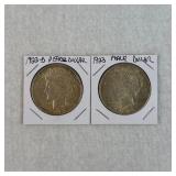 1922-D and 1923 Peace Dollars