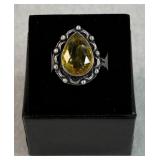 New Sterling Silver Citrine Ring