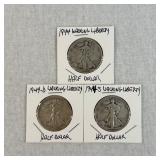 1944, 1944-D & 1944-S Walking Liberty Half Dollars