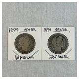 1898 and 1899 Barber Half Dollars