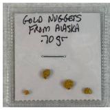 Gold Nuggets from Alaska - .70 grams