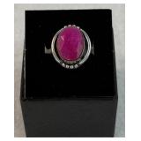 New Sterling Silver Natural Ruby Ring