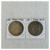 1886 and 1887-O Morgan Dollars