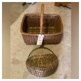 TWO WOVEN BASKETS