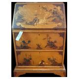 VINTAGE GOLD COLOR ORIENTAL SECRETARY - APPEARS TO BE HAND CARVED