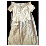 VINTAGE WATTERS & WATTERS IVORY COLORED COAT W/ VINTAGE WATTERS & WATTERS PLATINUM COLORED SKIRT