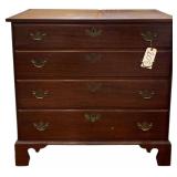 MAHOGANY 4-DRAWER CHEST OF DRAWERS - READY TO BE REFINISHED