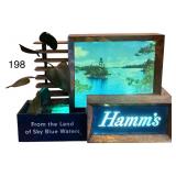 VINTAGE LIGHTED HAMM’S BEER SIGN APPROX. 8.5” X 11”