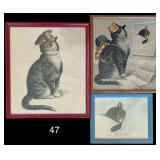3 VINTAGE CHESAPEAKE & OHIO LINES RAILROADS CAT PRINTS