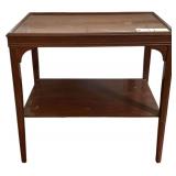 WOODEN SIDE TABLE W/ LOWER TIER SHELF