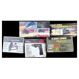 BLACK & DECKER 1/3 SHEET FINISHING SANDER, BLACK & DECKER QUANTUM 1/4 SHEET FINISHING SANDER, SKIL CORDLESS DRIVE-R-DRILL, MAKITA 3” BELT SANDER, SEARS CRAFTSMAN ELECTRIC STAPLER/NAILER