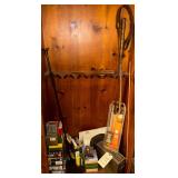 CONTENTS OF GUN CABINET: CLEANING ACCESSORIES, TARGETS, LARGE ASSORTMENT OF SHOTGUN SHELLS, SMALL ASSORTMENT OF OTHER AMMO, ETC.