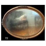 VINTAGE OVULAR MIRROR IN ORNATE FRAME - APPROX. 3’2” AT WIDEST